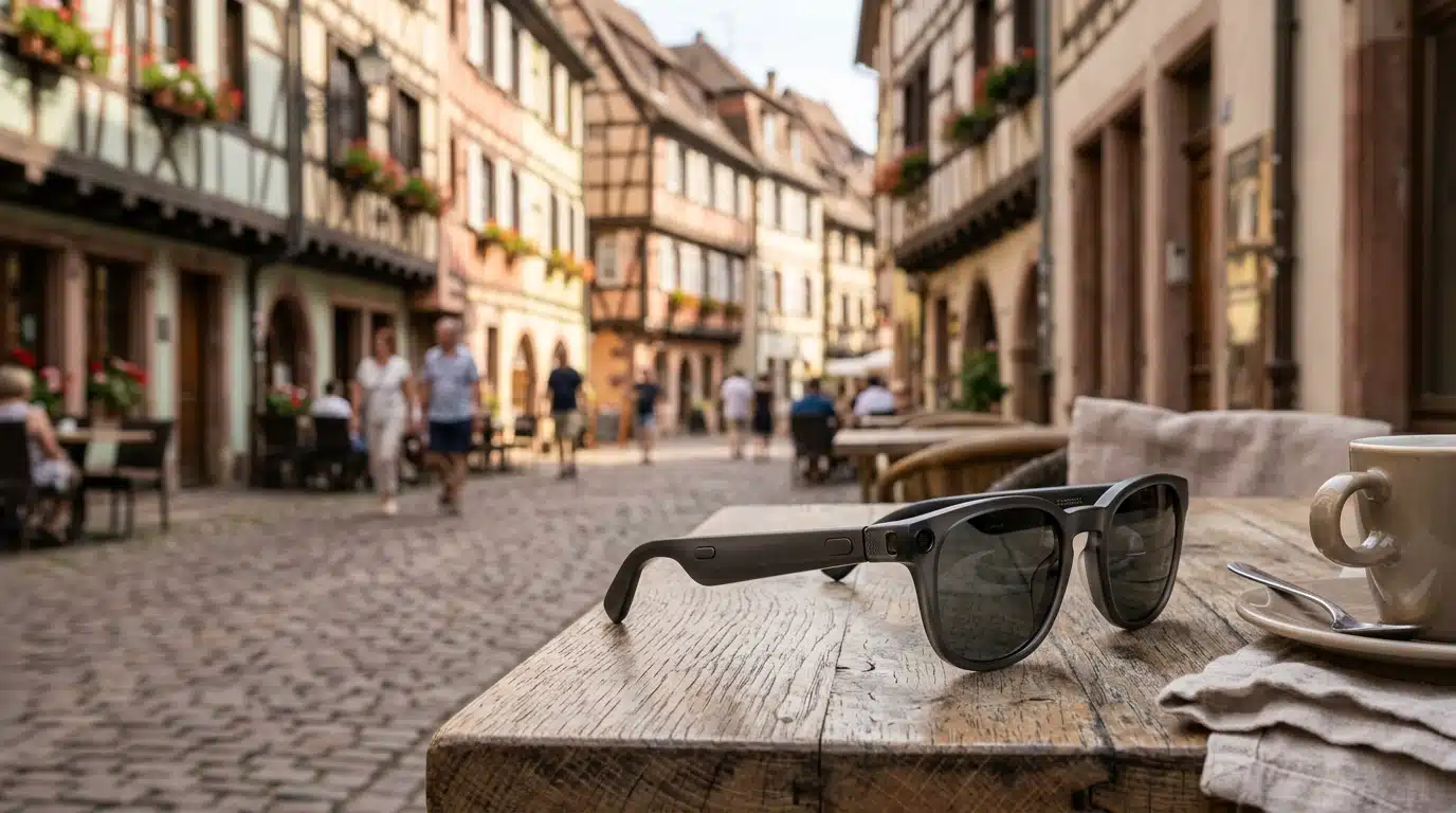 Lunettes connectées avec caméra sur table en Alsace