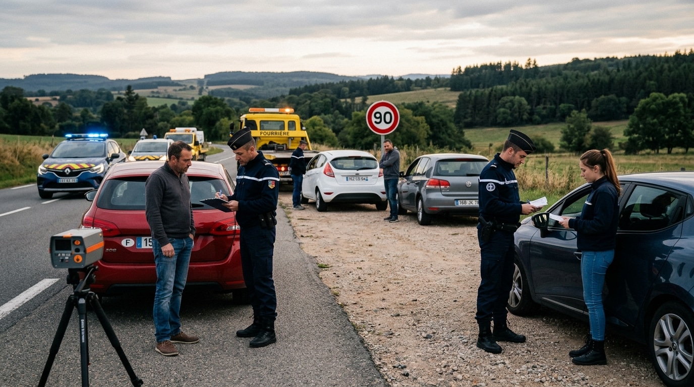 151, 153, 162, 168 km/h sur une route à 90 : quatre conducteurs, six mois sans permis et sept jours de fourrière