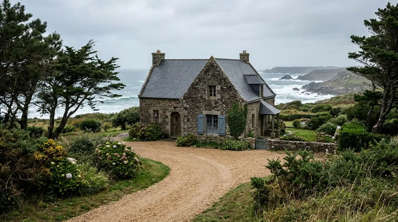 Villa bretonne en pierre près de la côte du Finistère