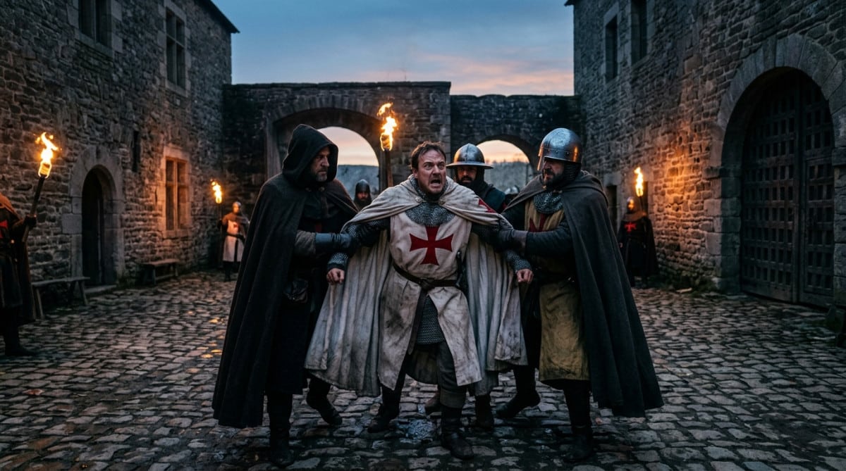 Arrestation des chevaliers Templiers à l'aube en 1307