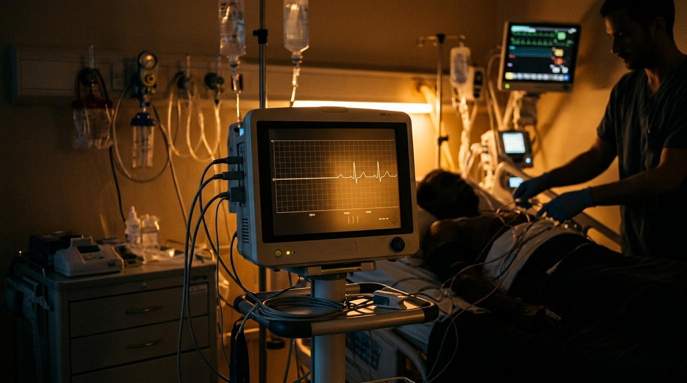 Moniteur cardiaque affichant une reprise du rythme