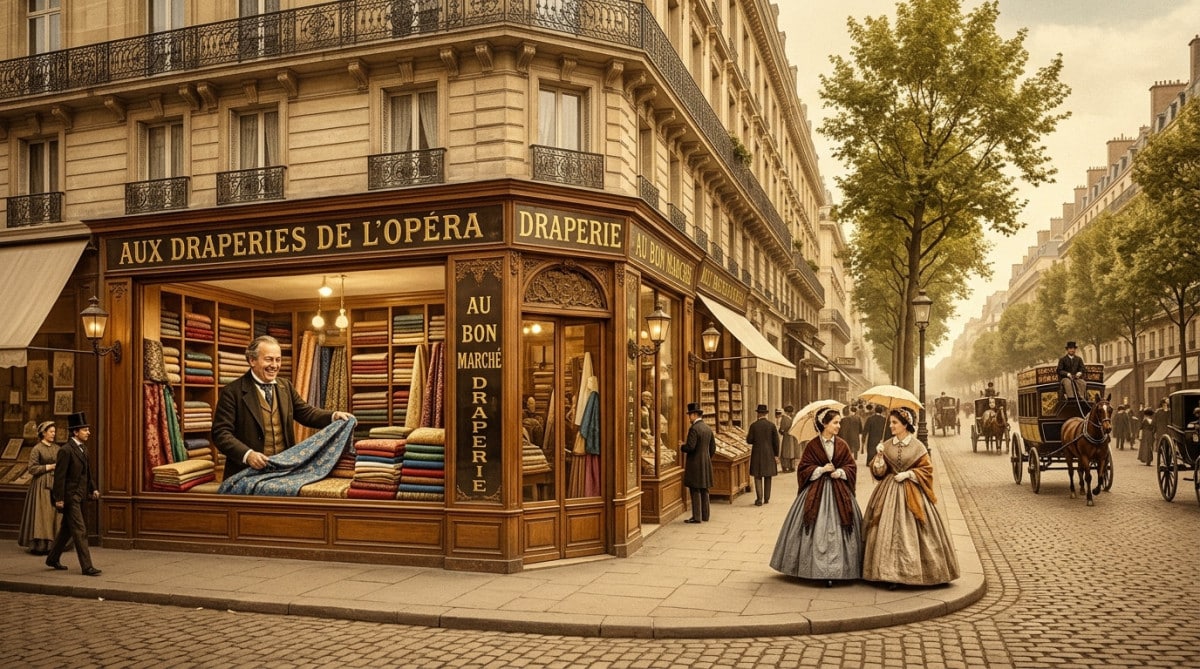 Boutique de nouveautés parisienne en 1865
