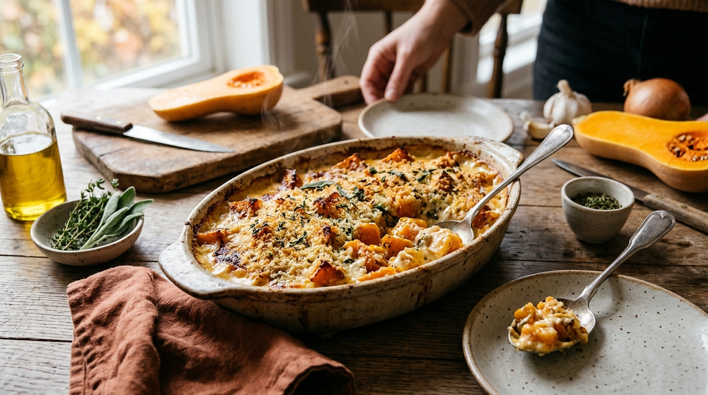 Butternut rôtie en gratin : ce plat de saison coûte moins de 2 € par personne