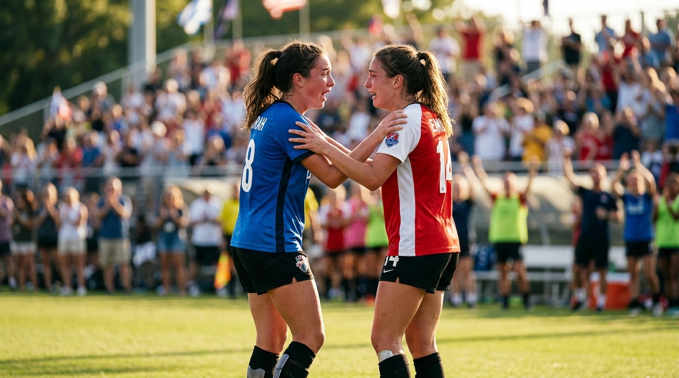 Deux joueuses face à face sur un terrain de tournoi