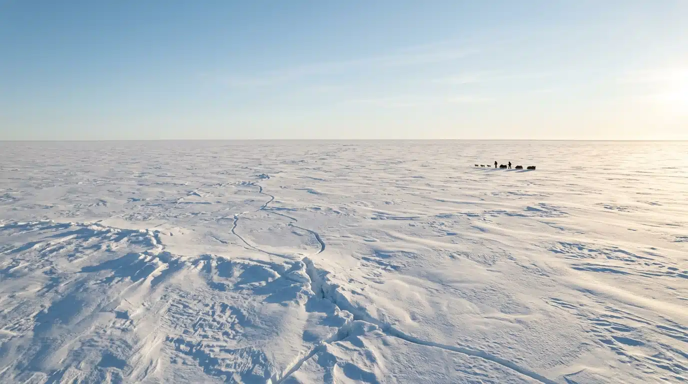 Étendue de glace blanche infinie en Antarctique