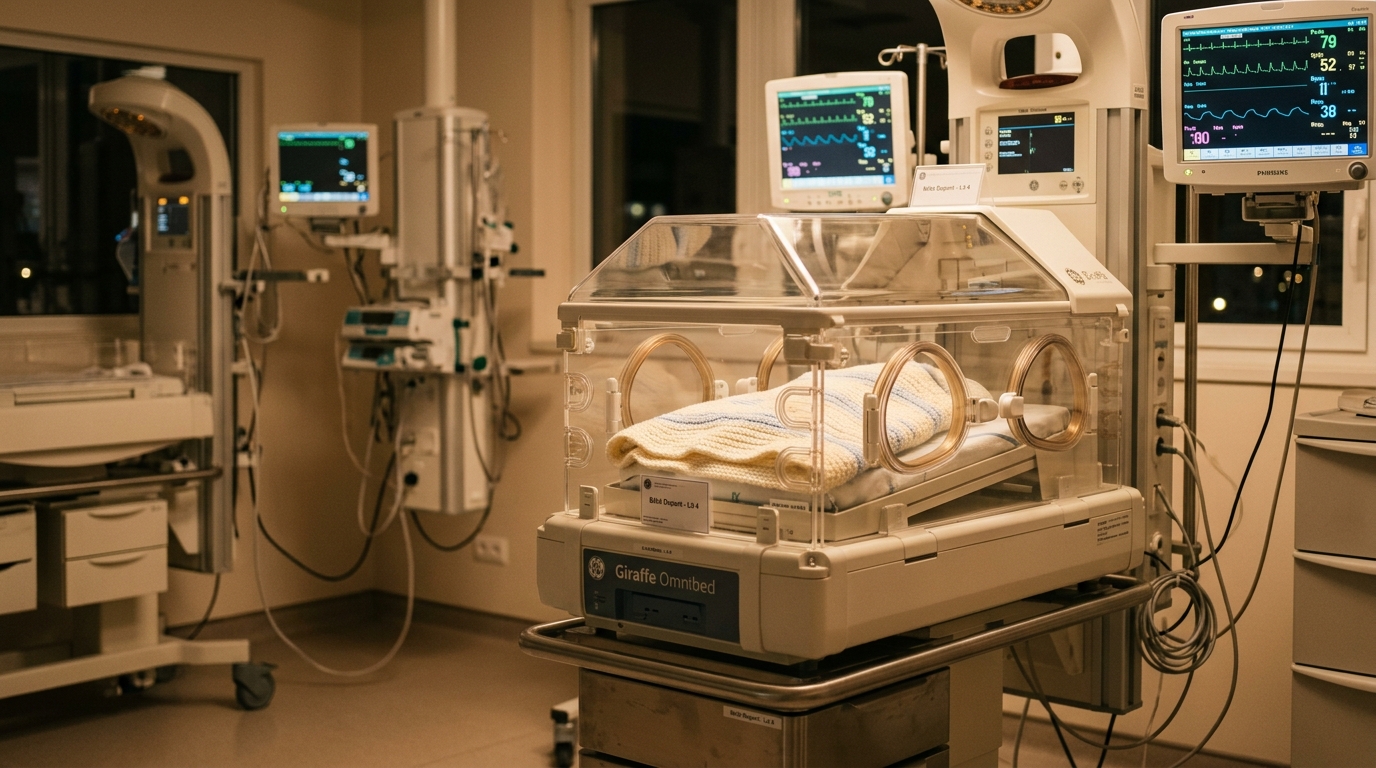 Incubateur vide dans un service de néonatologie d'un hôpital