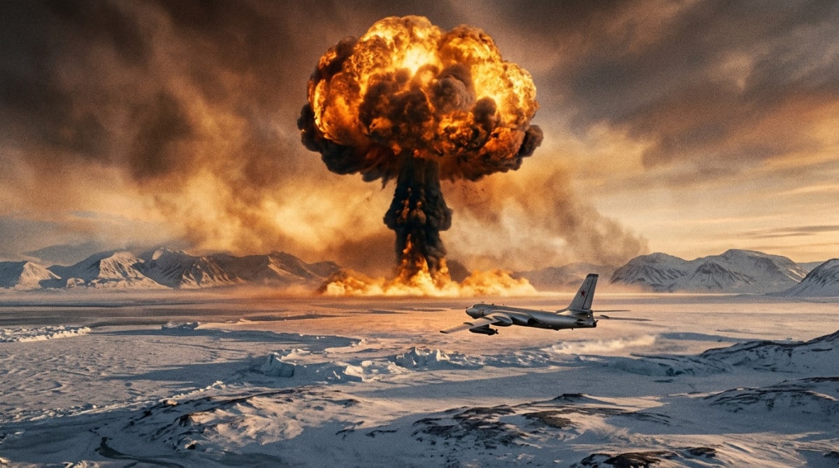 Champignon atomique de la Tsar Bomba dans l'Arctique