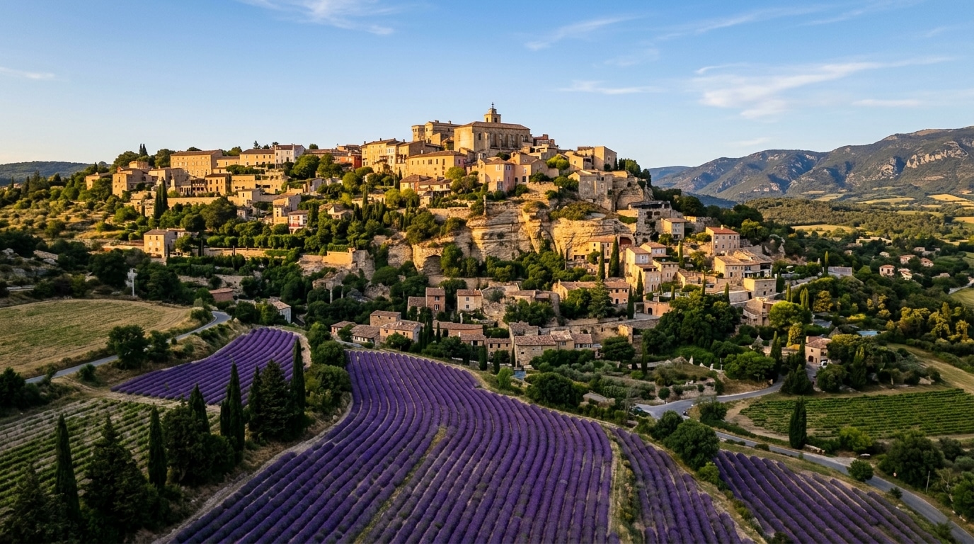 Village provençal aux façades ocre sous le soleil