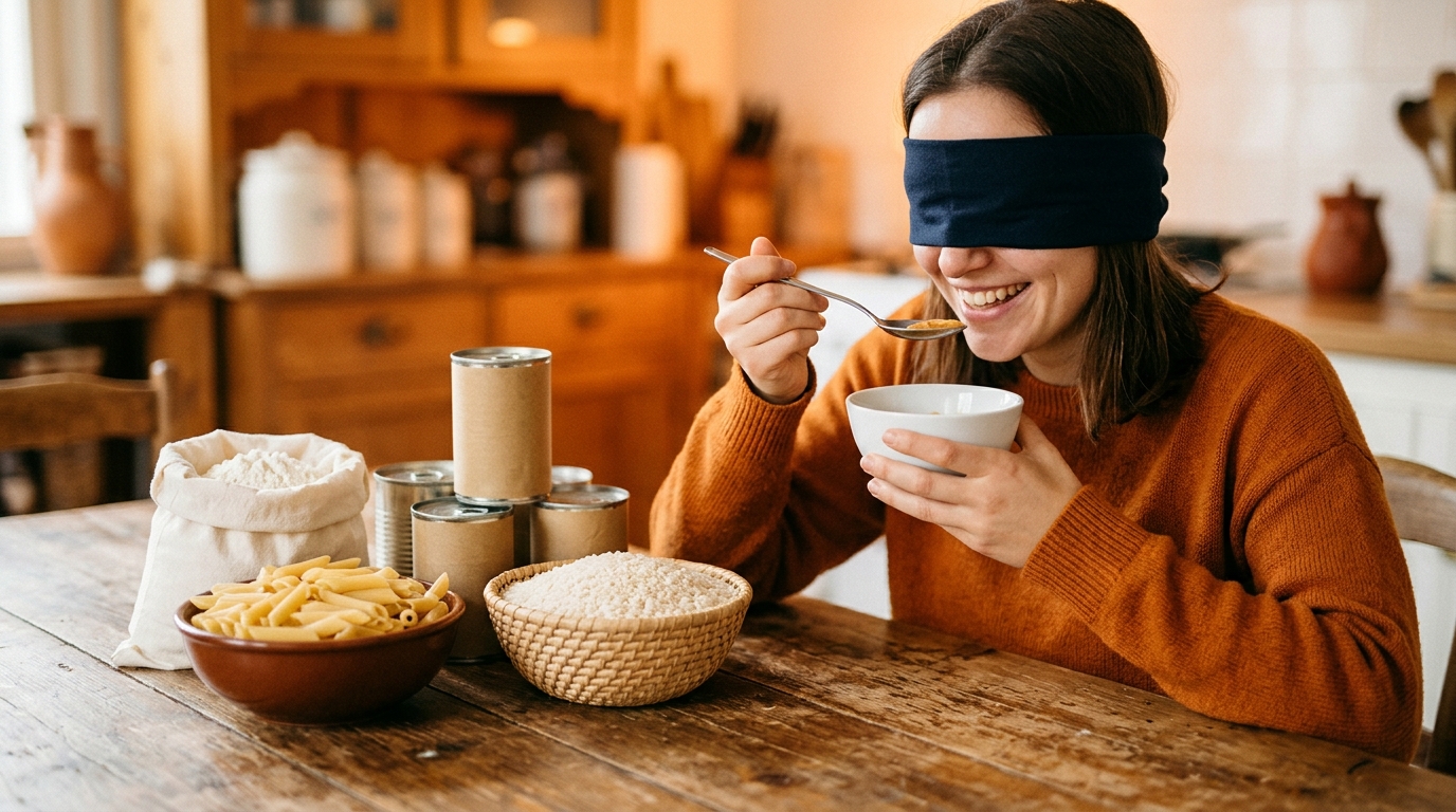 Dégustation à l'aveugle de produits du quotidien
