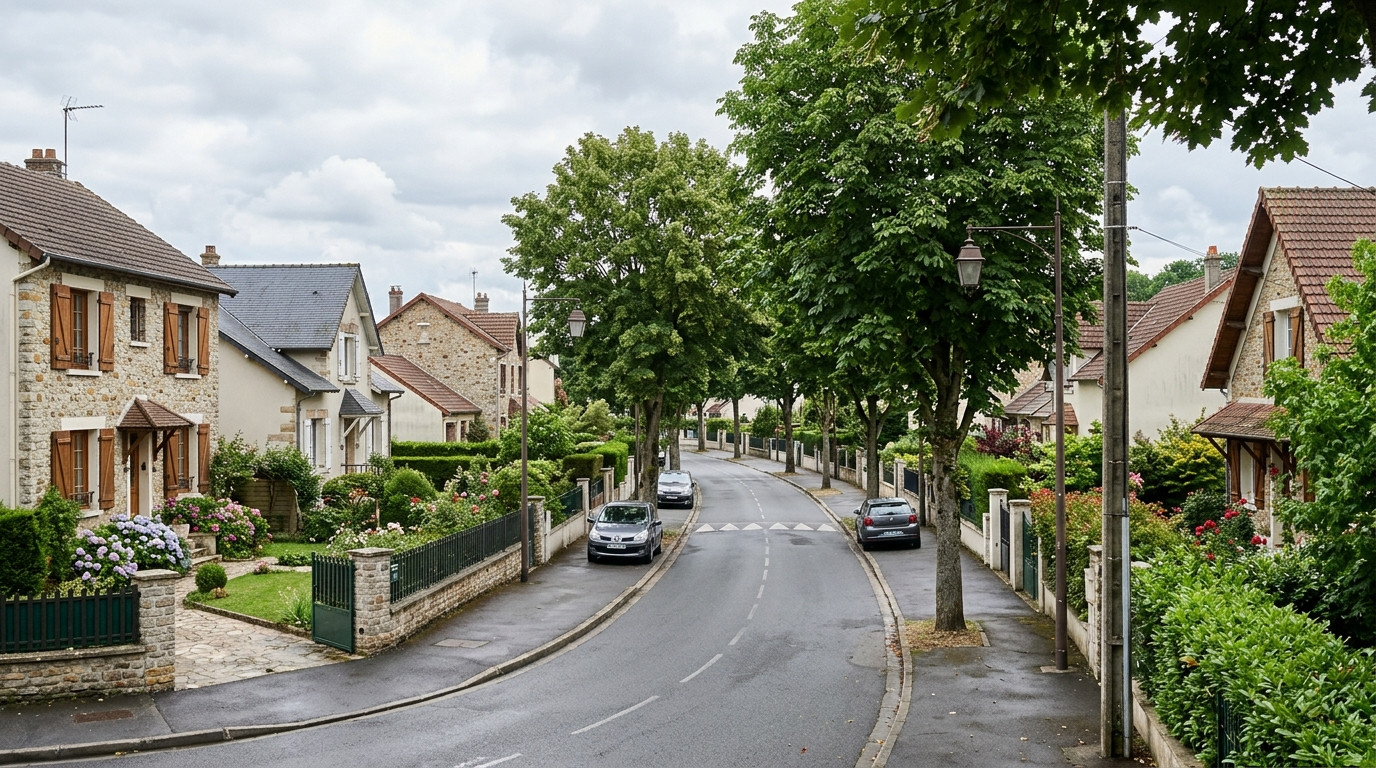 Rue pavillonnaire de l'Essonne, quartier de l'adolescence de Mélanie Georgiades