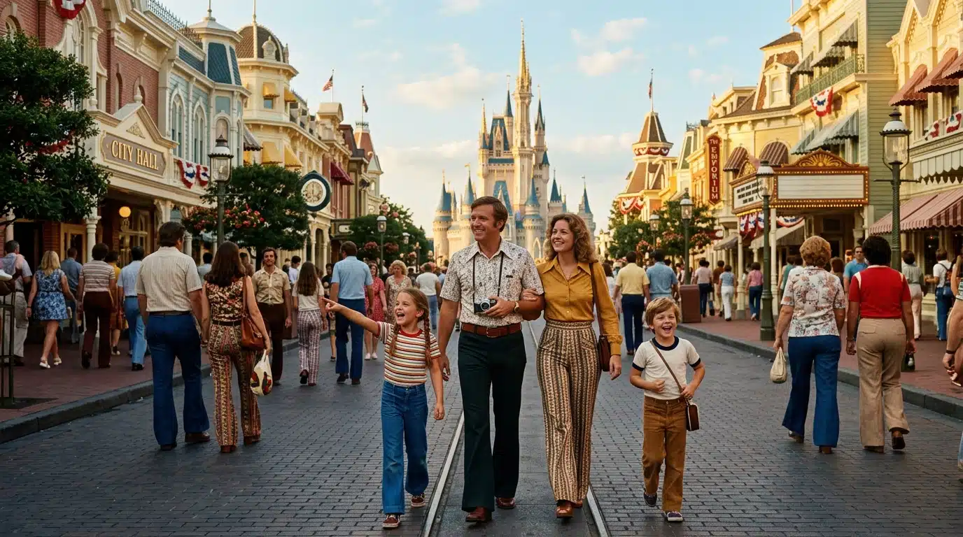 Famille de 1971 sur Main Street au Magic Kingdom
