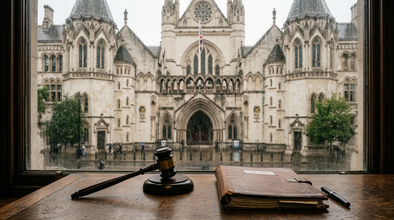 Marteau de juge et dossier devant un tribunal