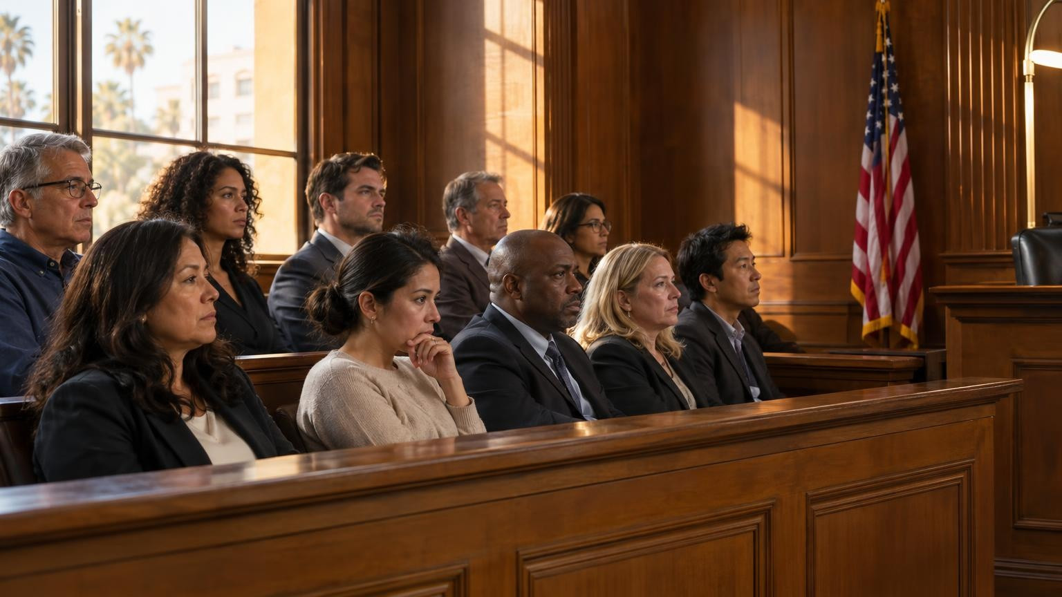 Jury dans une salle d'audience californienne