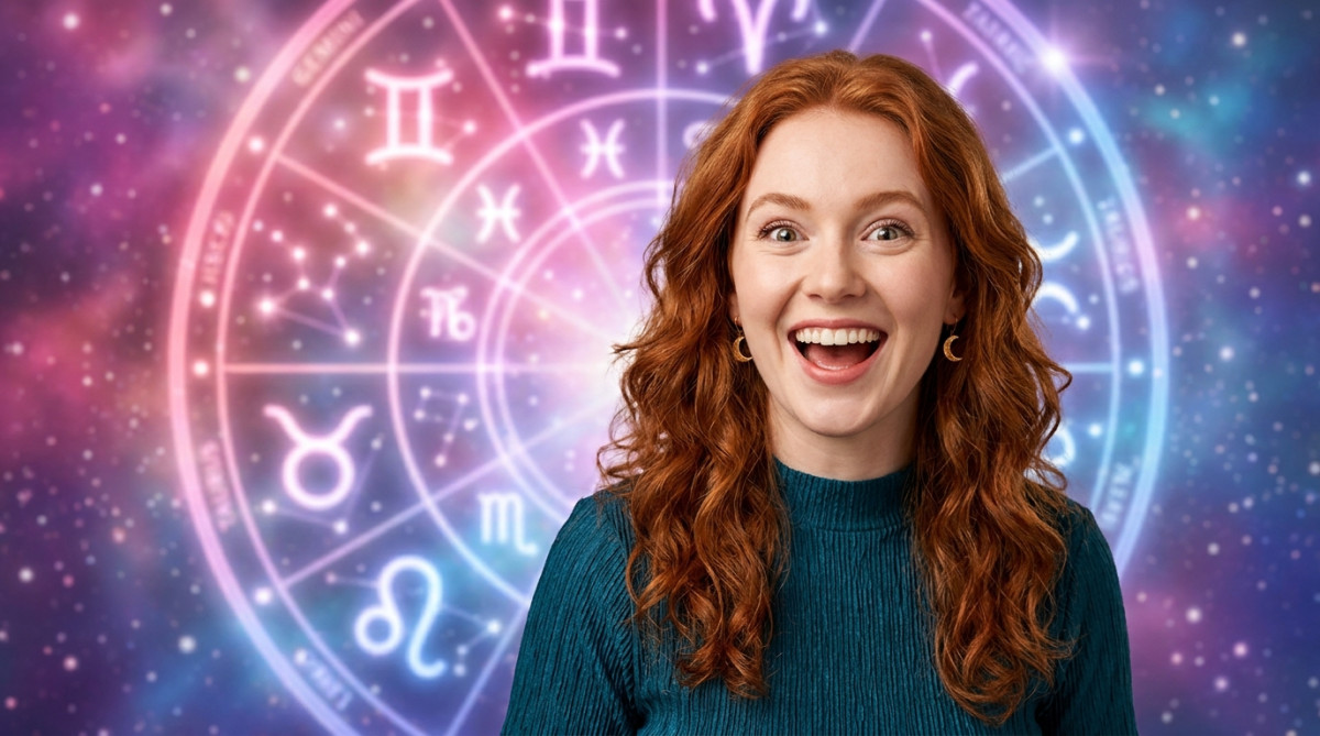 Femme émerveillée regardant un ciel doré mystique pour l'horoscope du vendredi 23 octobre 2026