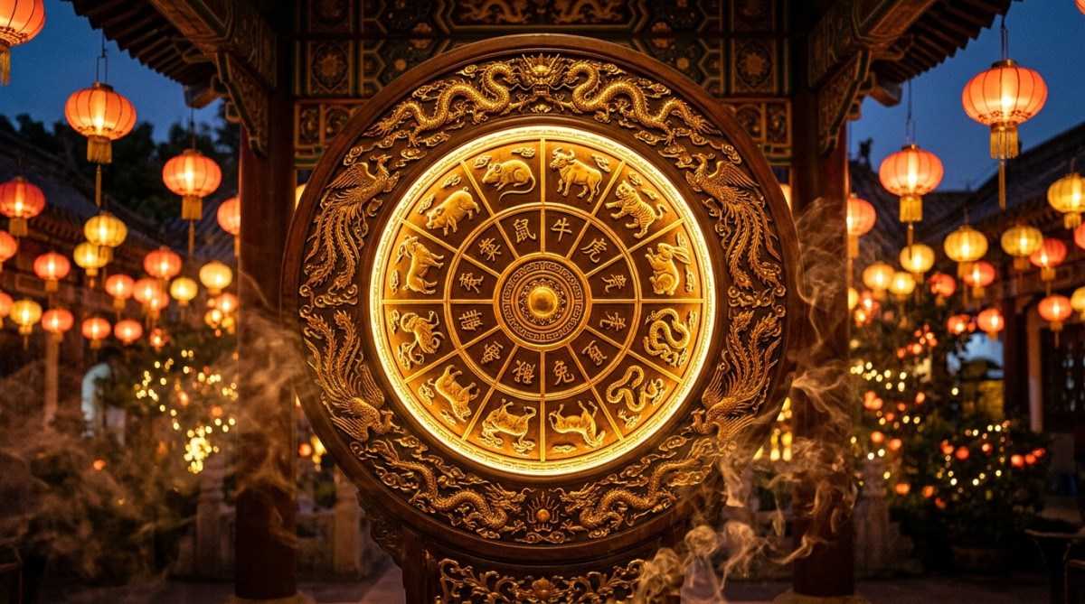 Femme souriante contemplant la pleine lune dans une ambiance mystique pour l'horoscope chinois du 27 octobre 2026