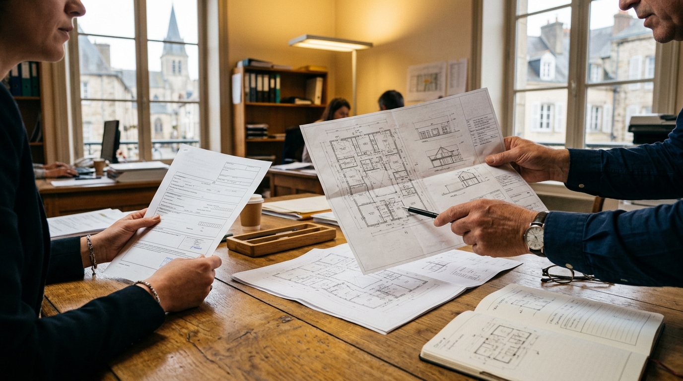 Plans et formulaire de déclaration de travaux en mairie