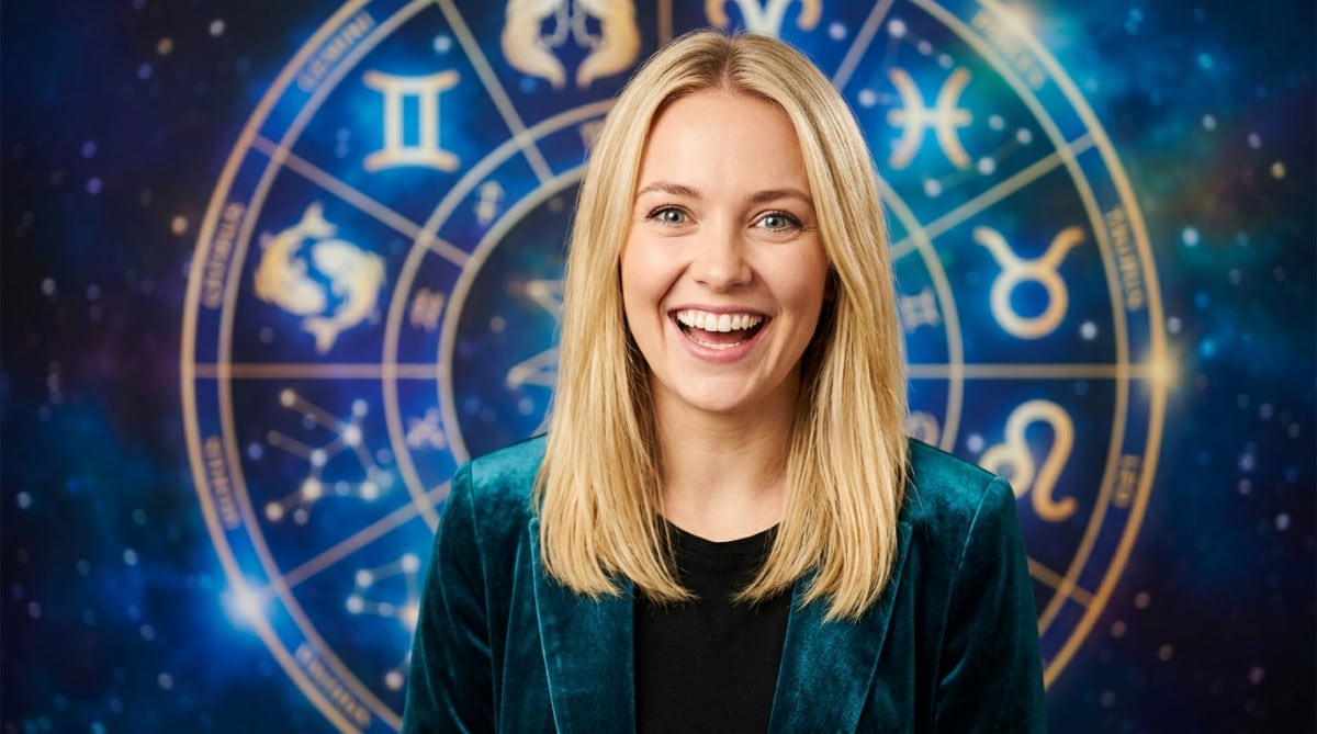 Homme tenant un astrolabe sous un ciel mystique aux lueurs chaudes pour l'horoscope du jeudi