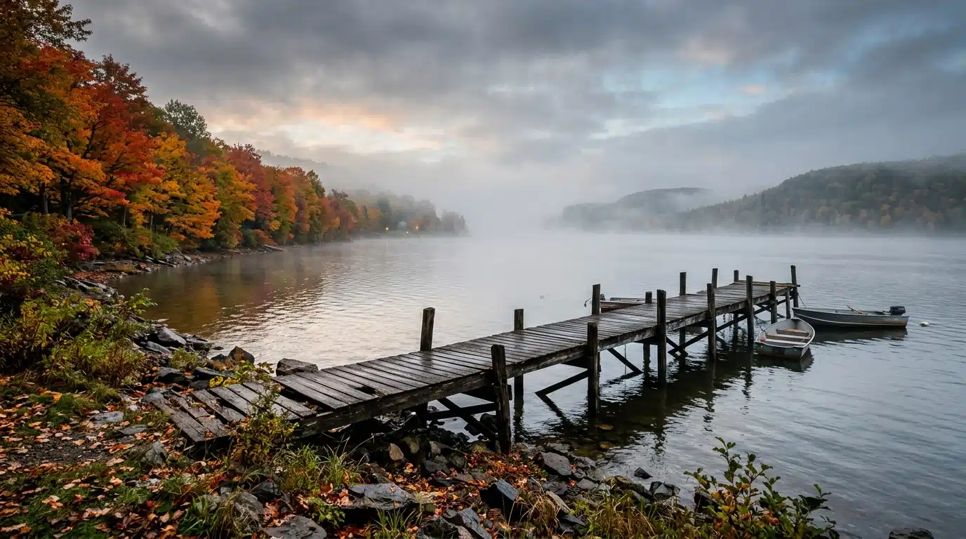 Paysage du Québec au bord du Saint-Laurent, lien avec la famille de Céline Dion
