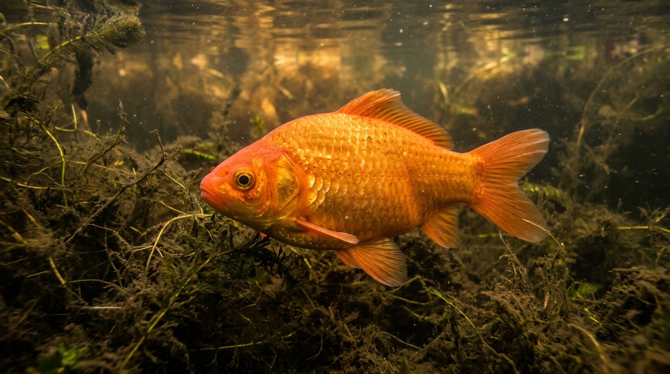 Poisson rouge géant nageant dans un lac du Minnesota