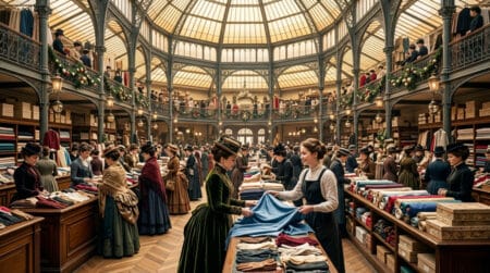 Intérieur d'un grand magasin parisien au XIXe siècle