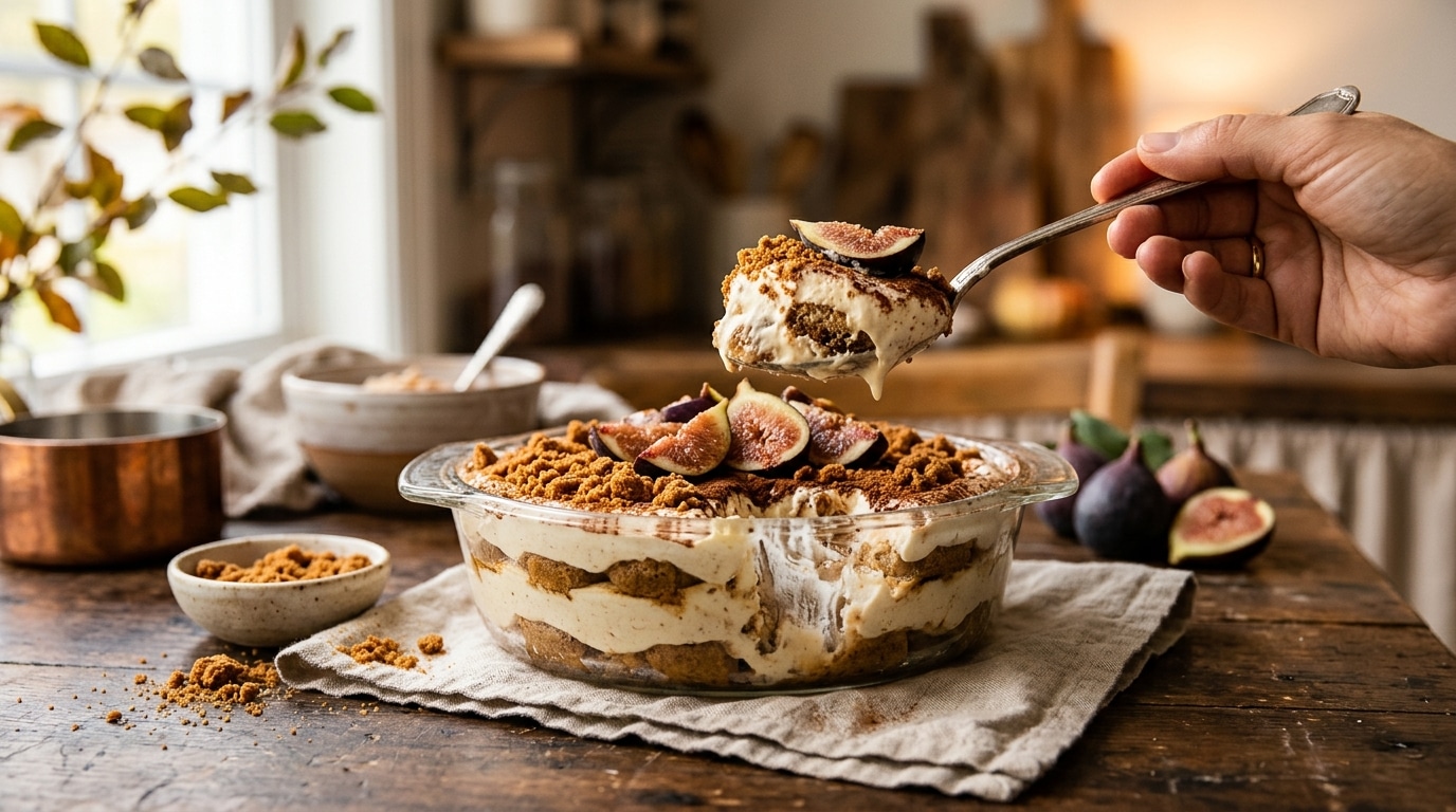 Tiramisu d'automne aux figues et brisures de spéculoos