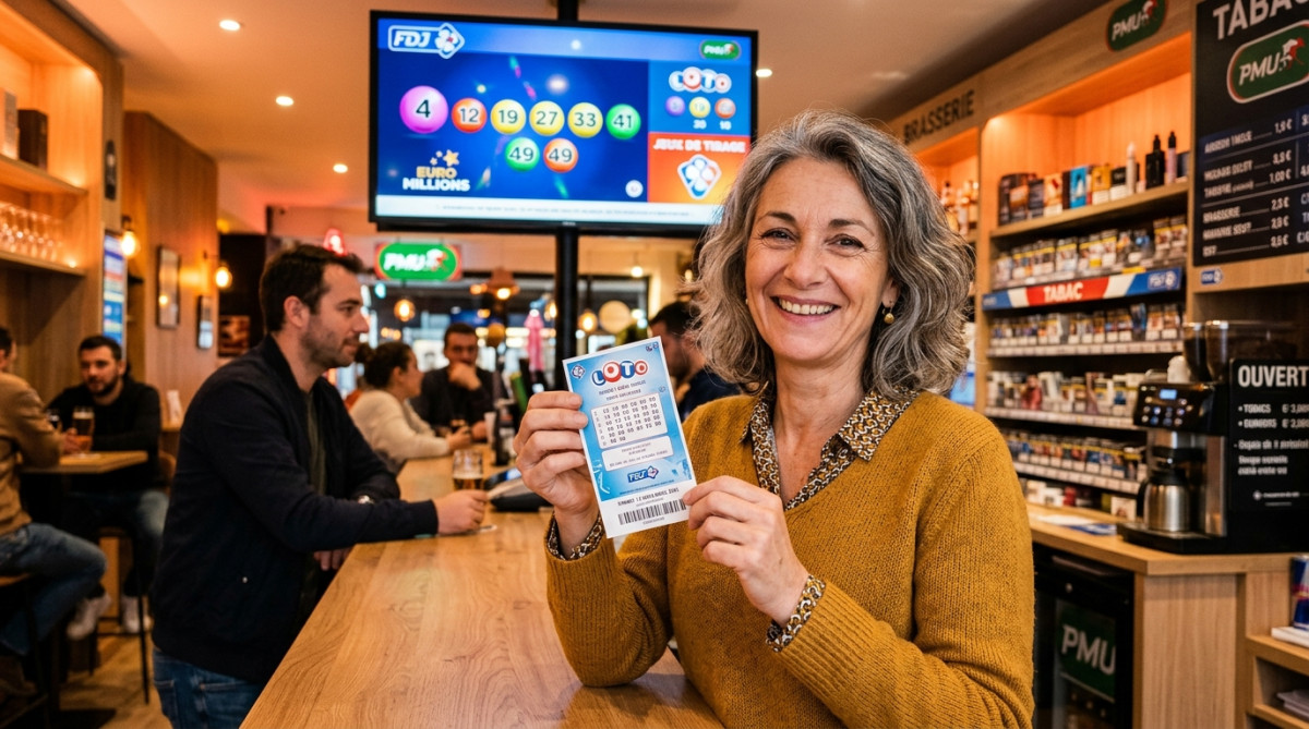 Joueuse souriante tenant sa grille de Loto en 2026
