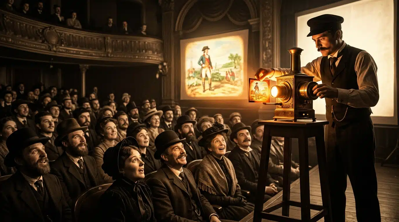 Projection de dessins animés au XIXe siècle à Paris