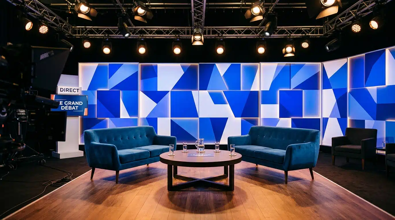 Plateau d'une émission de télévision en seconde partie de soirée sur France 2