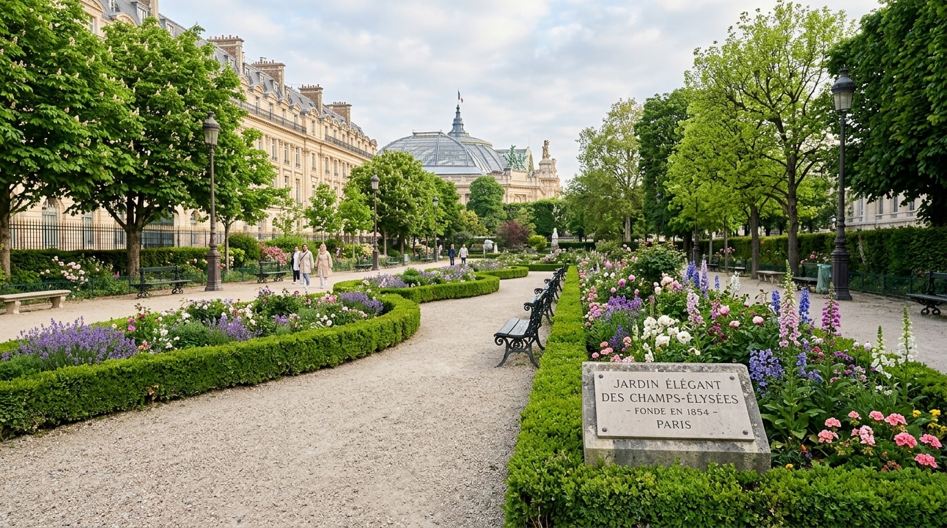 Jardin parisien proche des Champs-Élysées qui porte le nom de la chanteuse