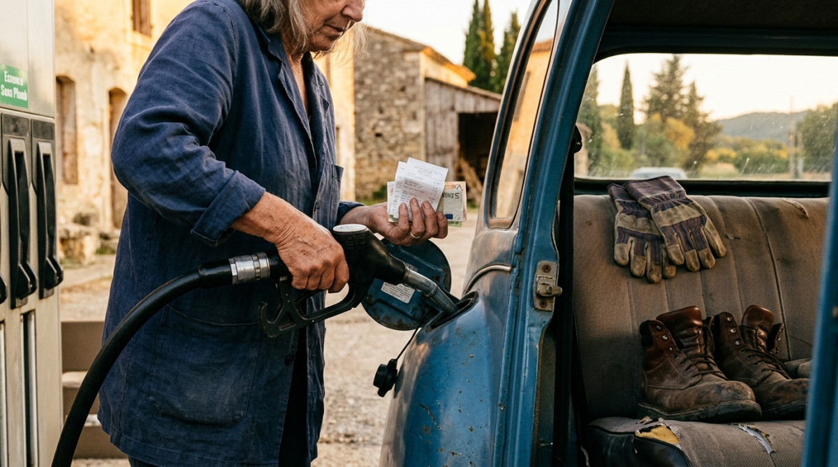 Mains d'une technicienne faisant le plein de carburant près de ses équipements