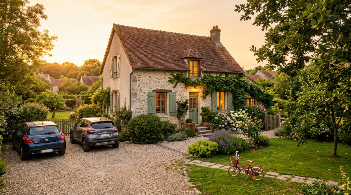 Maison de famille avec jardin et deux voitures