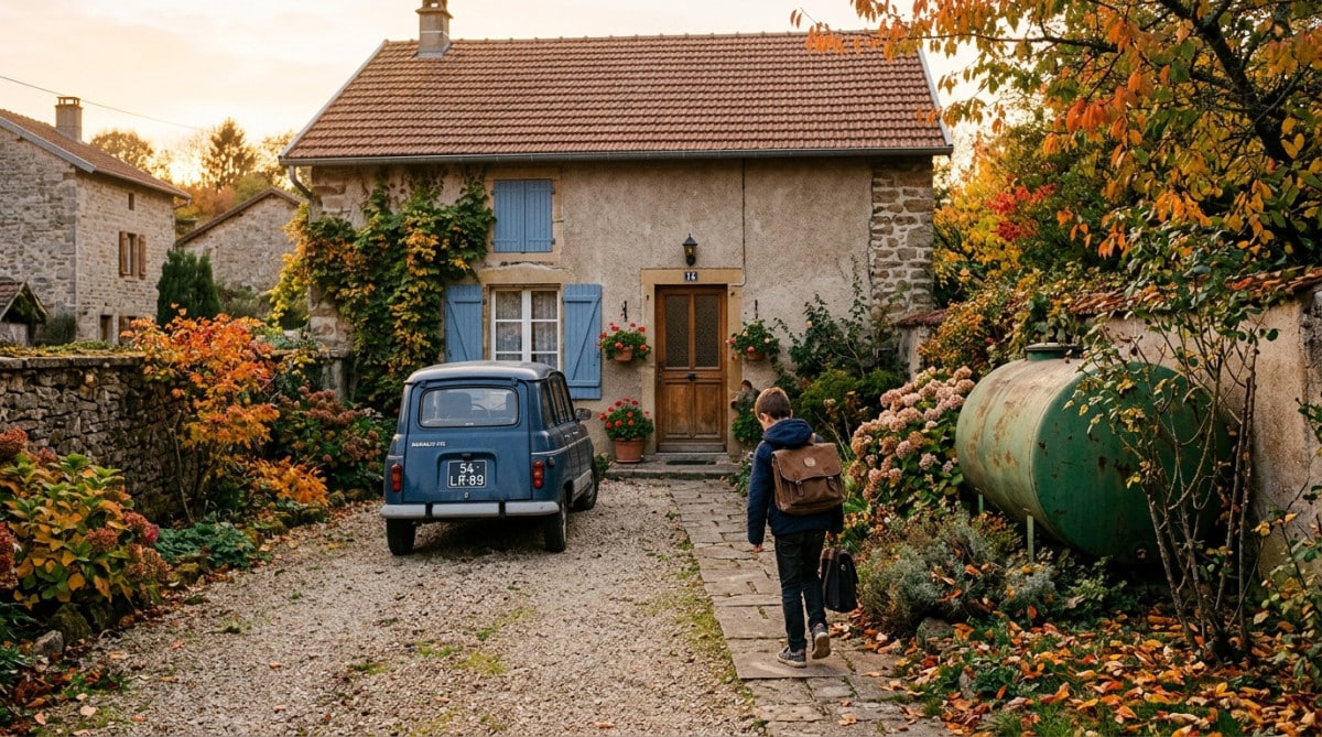 Maison de village lorraine avec cuve de fioul