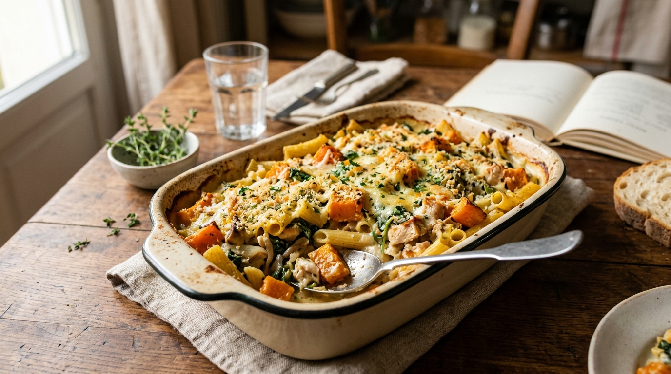Pâtes, potiron et restes du frigo : le gratin réconfort à moins de 1,50 € la part