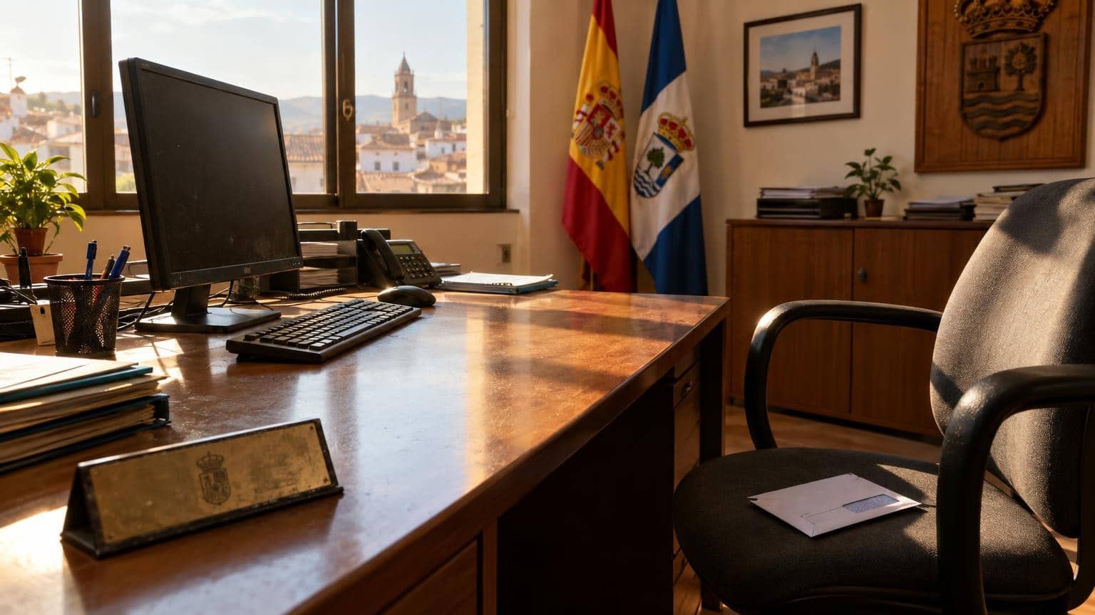 Bureau vide dans une mairie espagnole
