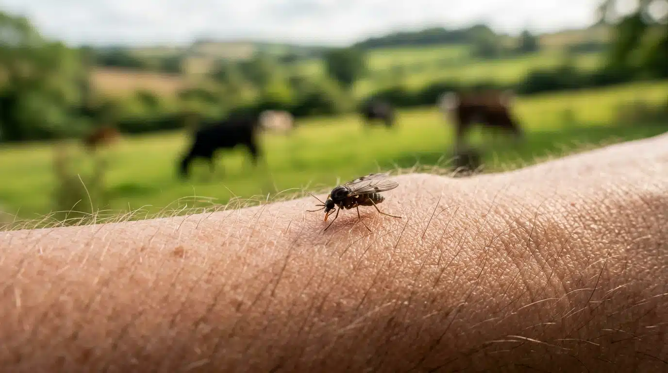 Moucheron posé sur la peau d'un avant-bras