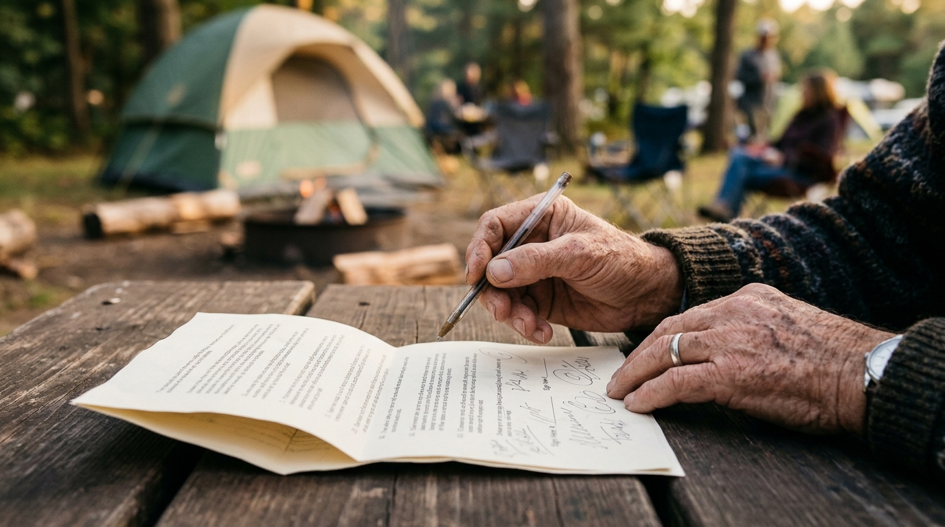 Mains hésitant avec un stylo au-dessus d'un contrat