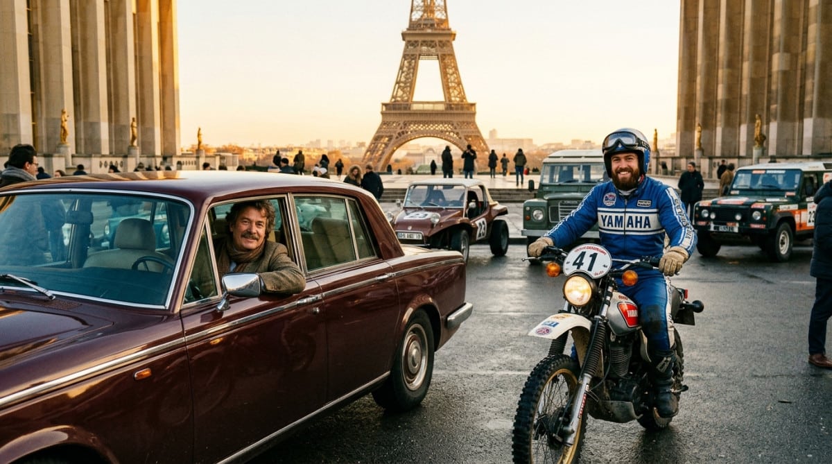 Rolls-Royce et pilotes au Trocadéro en 1978