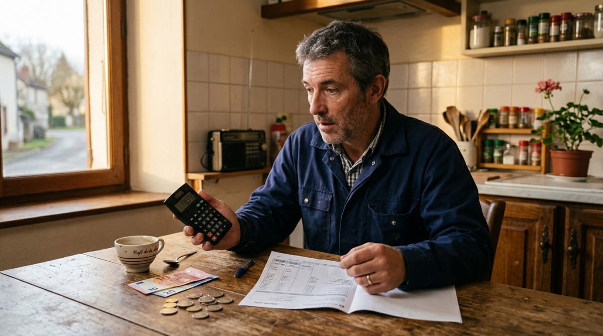 Salarié français comparant sa fiche de paie et son budget