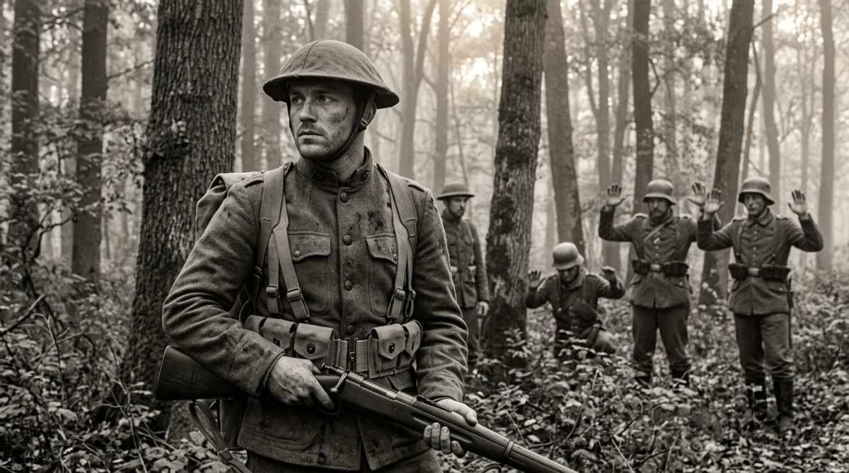 Soldat américain en 1918 dans la forêt de l'Argonne