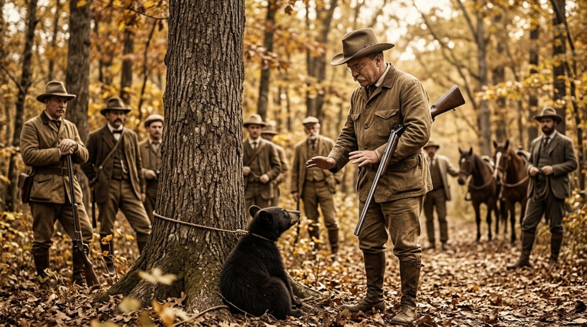 Theodore Roosevelt refusant d'abattre un ourson