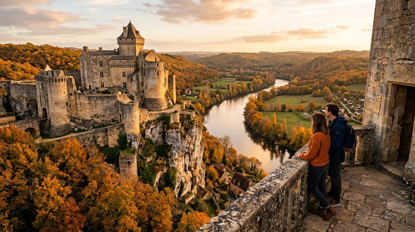 Château de Castelnaud au-dessus de la Dordogne