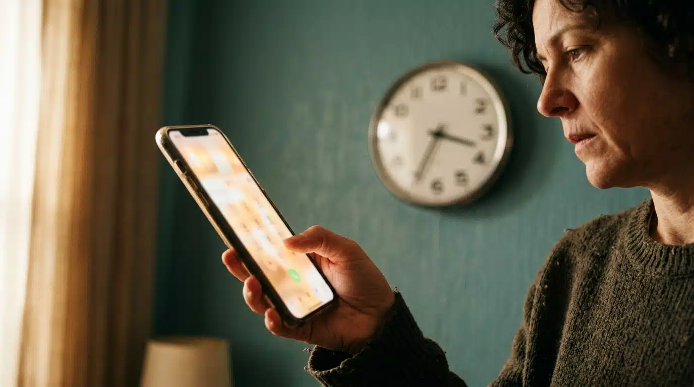 Main composant un appel d'urgence sur smartphone
