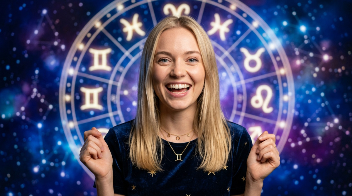 Un homme serein tenant une sphère de cristal lumineuse reflétant les planètes pour l'horoscope du mardi