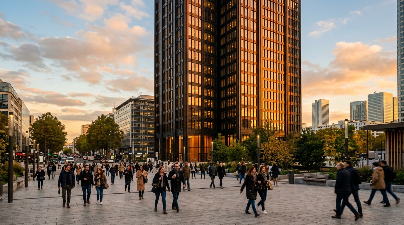 La tour Montparnasse rénovée au coucher du soleil en 2026