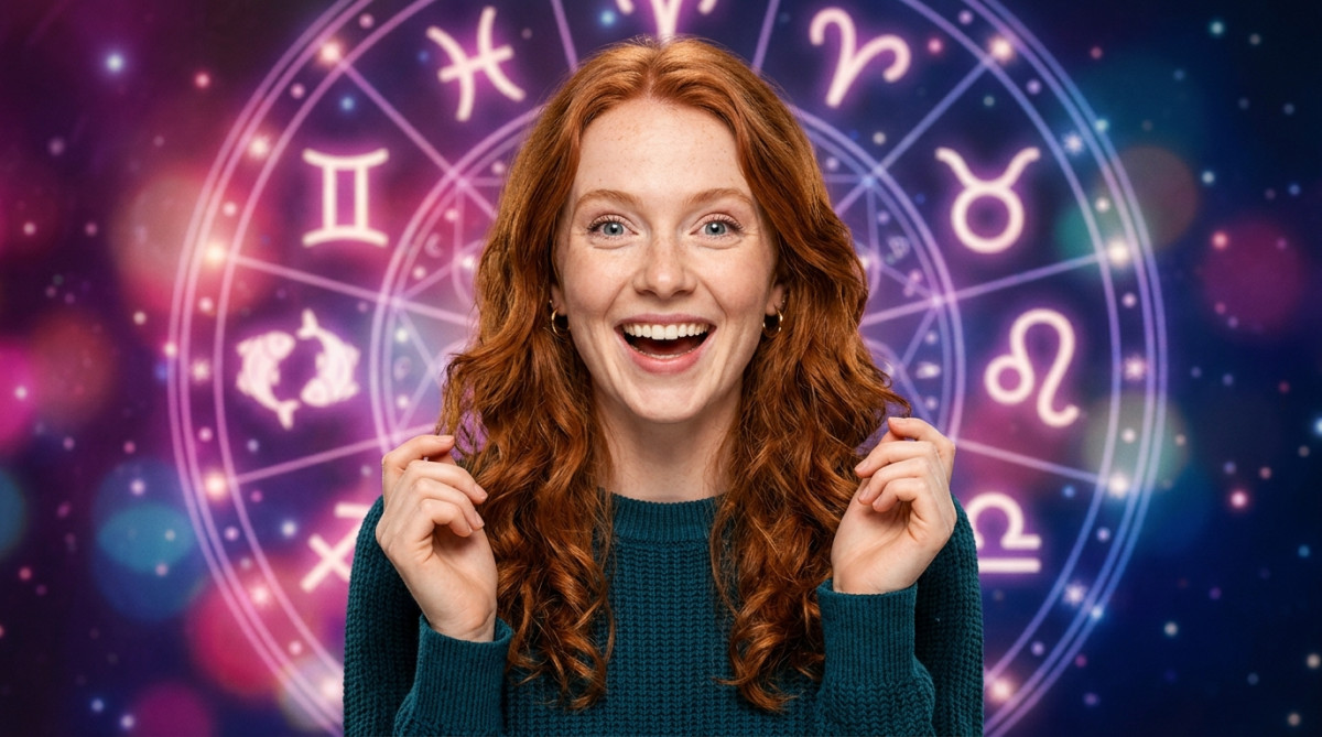 Une femme contemplant un ciel étoilé doré et une Lune lumineuse pour l'horoscope du 12 octobre 2026