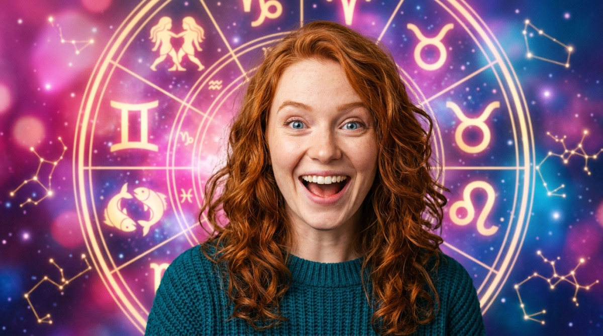 Une femme heureuse levant les bras vers un ciel étoilé d'automne aux lueurs dorées pour l'horoscope du 3 octobre 2026